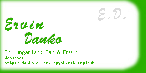 ervin danko business card